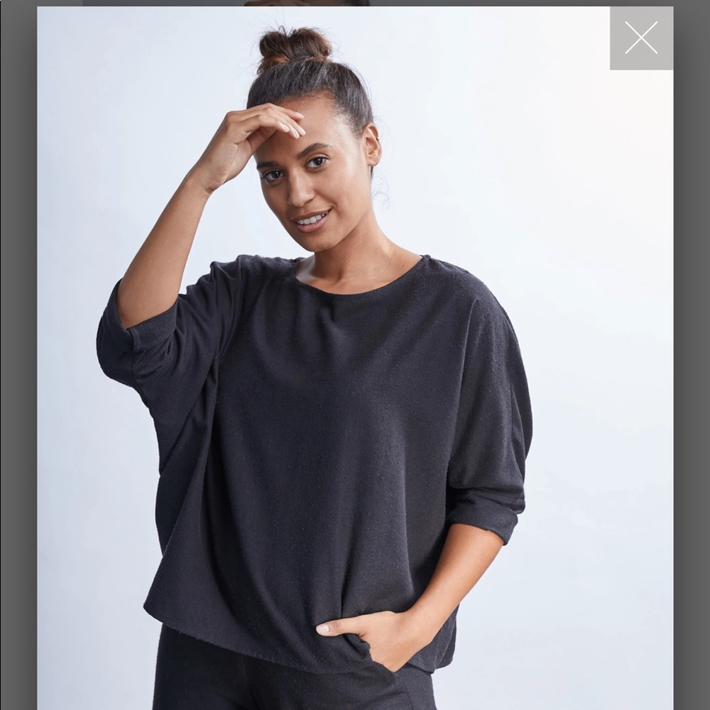 Jamie + The Jones Navy T Top (pieced together)